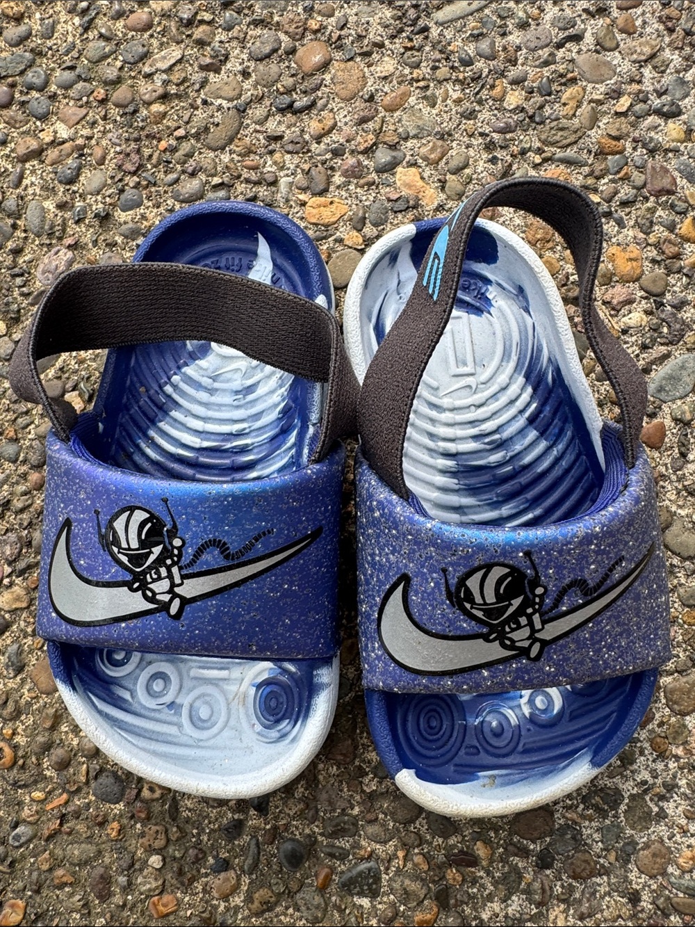 Nike Kids Blue Space Graphic Slide Sandals